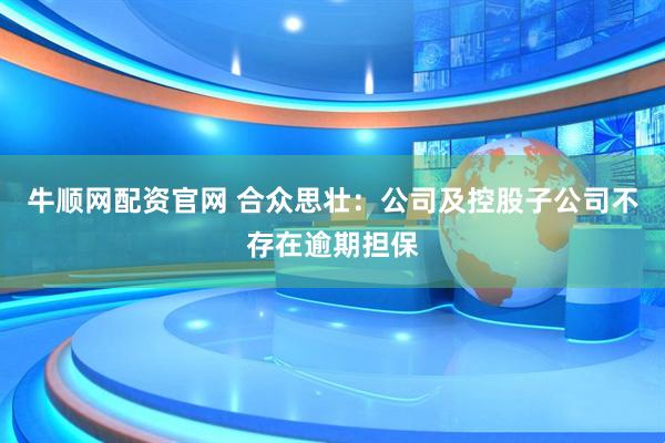 牛顺网配资官网 合众思壮：公司及控股子公司不存在逾期担保