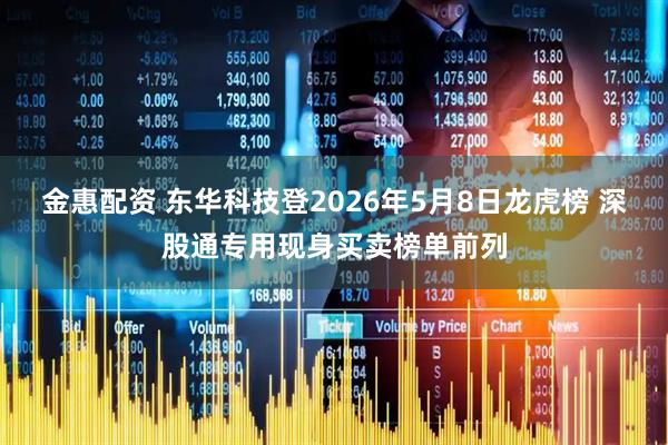金惠配资 东华科技登2026年5月8日龙虎榜 深股通专用现身买卖榜单前列